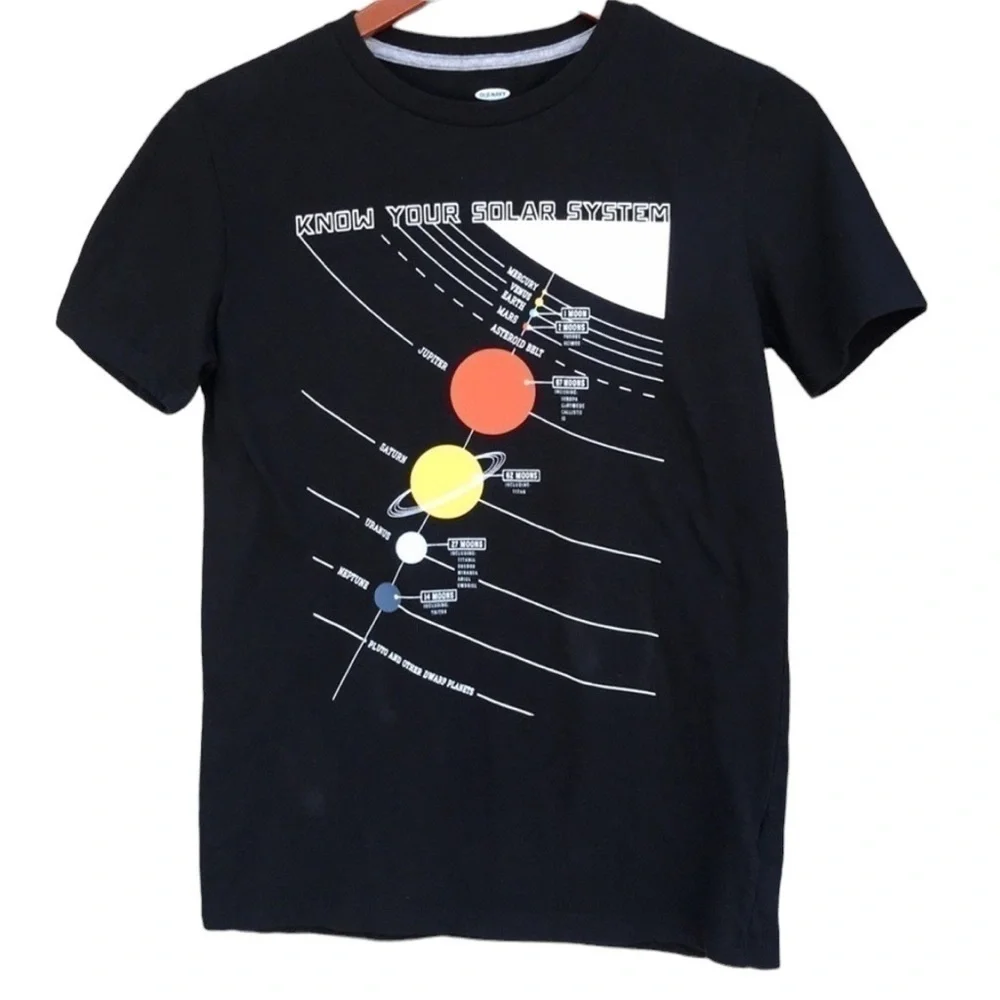 Old Navy Solar System Graphic Tee XL Kids Space Science Shirt